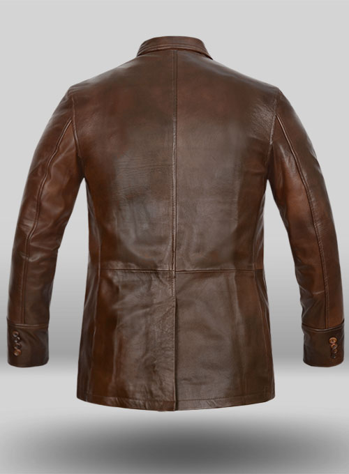 Mens Spanish Brown Leather Blazer