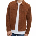 Mens Dicke Brown Seude Leather Jacket