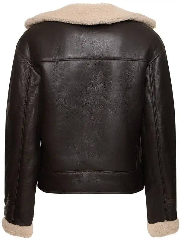 Women Emerald Horizon Black Shearling Jacket