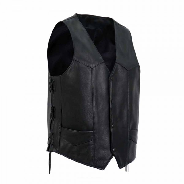Mens Side Lace Leather Vest