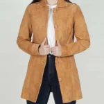 Womens Brown Suede Coat
