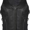 Women Solid Soft Leather Biker Vest