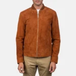 Men Blain Brown Suede Bomber Jacket
