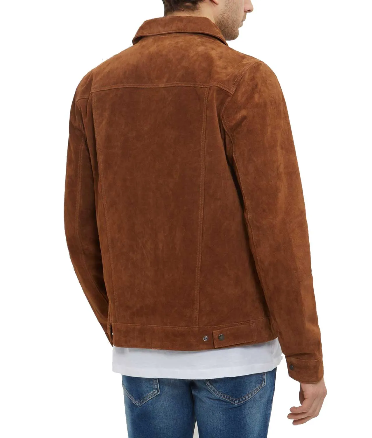 Mens Dicke Brown Seude Leather Jacket