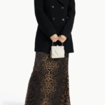 Womens Black Double Breasted Wool Coat