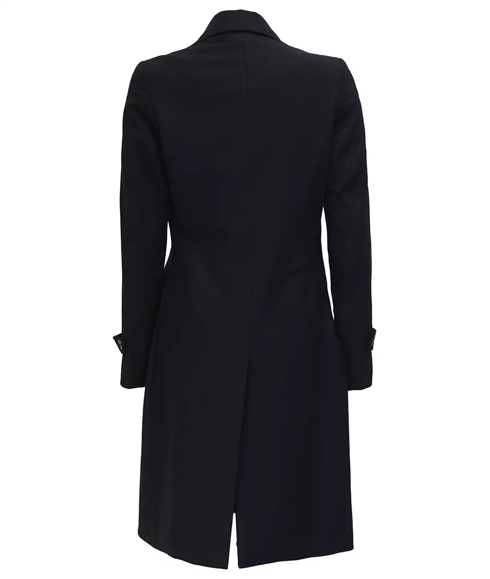 Stephany Womens Black Wool Coat