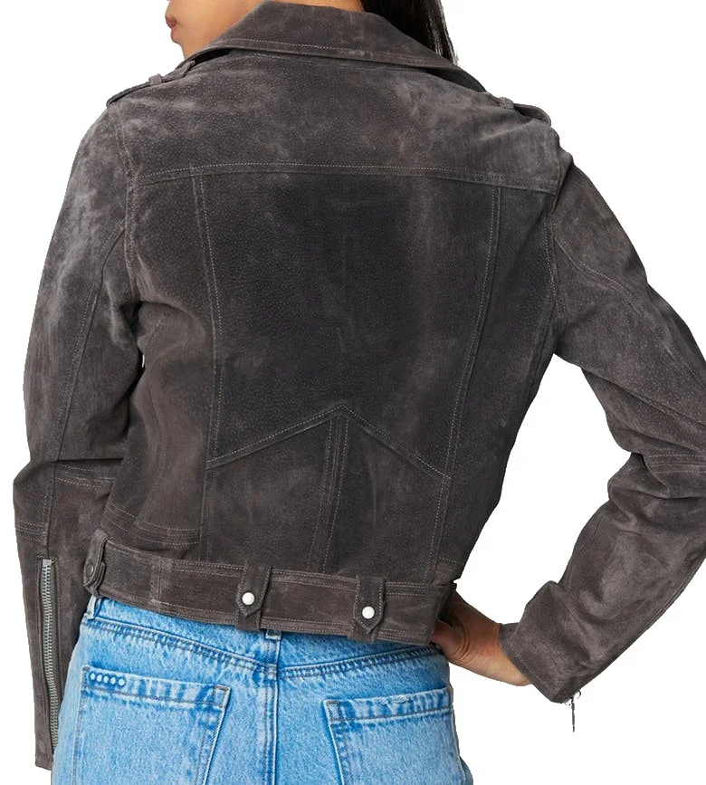 Women Suede Motorcycle Leather Jackets