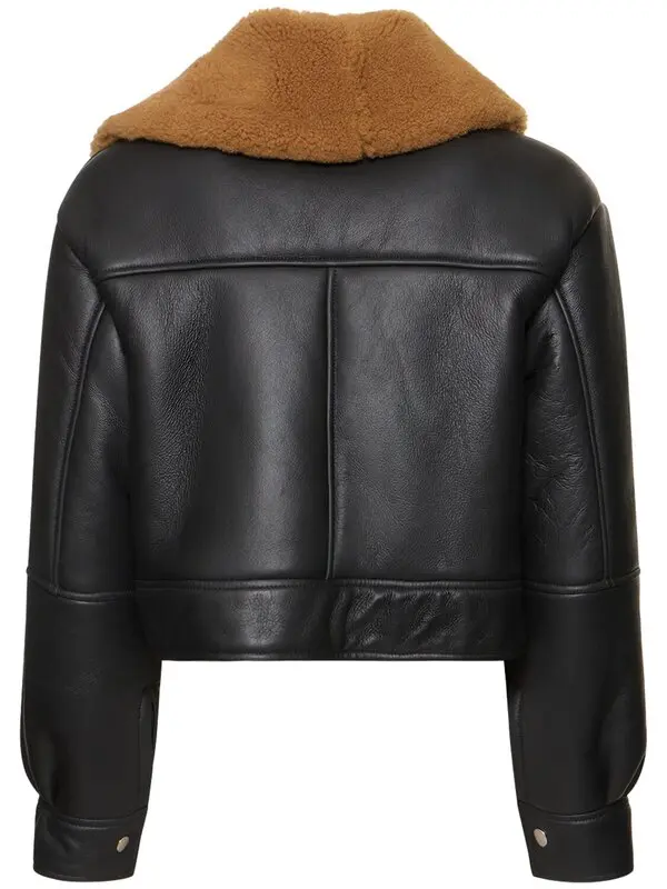 Women Shearling Lambskin Leather Jacket