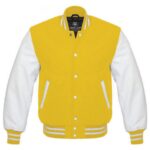 Mens Yellow And White Varsity Jacket