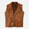 Men Riders Edge Brown Leather Vest