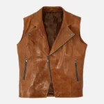 Men Riders Edge Brown Leather Vest
