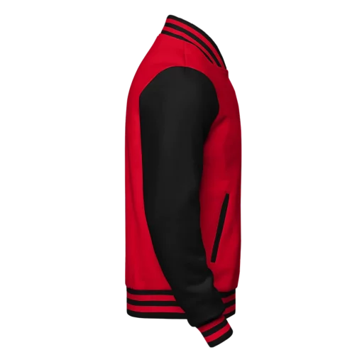Men Red And Black Varsity Jacket