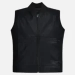 Men Black Highway Forge Leather Vest