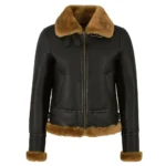 Women Black Aviator B3 Bomber Leather Jacket
