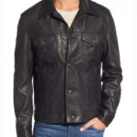 Men Tom Holland Uncharted Leather Trucker Jacket