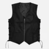 Men Urban Rogue Black Biker Vest