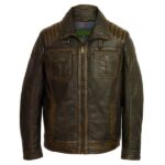 Men Talbot Black Vintage Leather Jacket