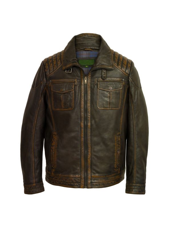 Men Talbot Black Vintage Leather Jacket