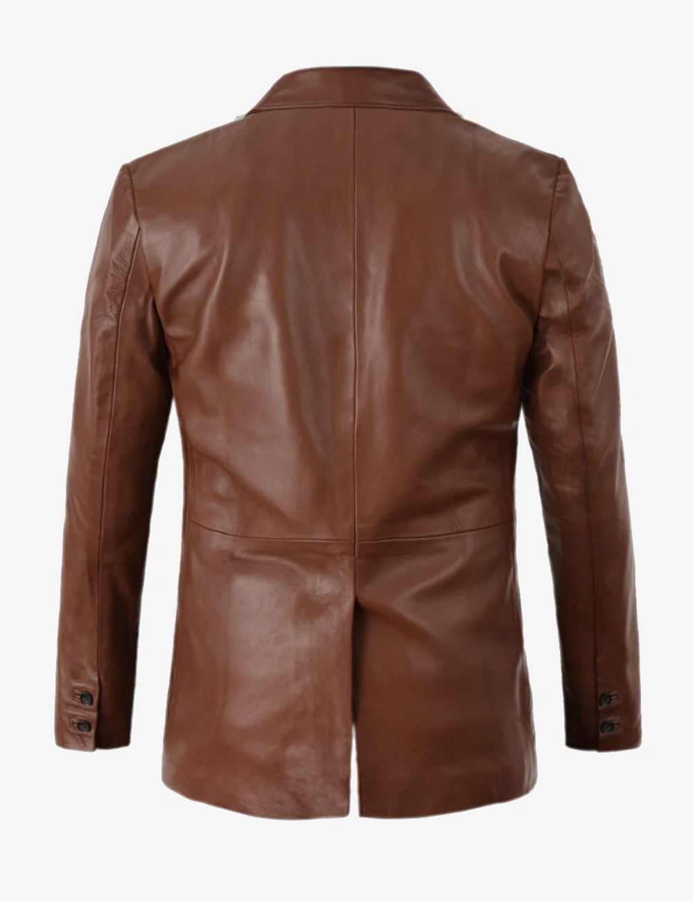 Mens Tan Brown Classic Real Leather Blazer