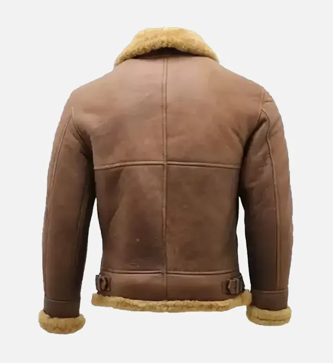 Mens Brown Shearling Leather Jacket