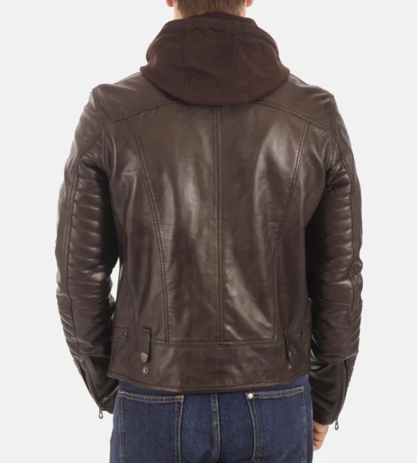 Men Kirill Brown Genuine Leather Jacket