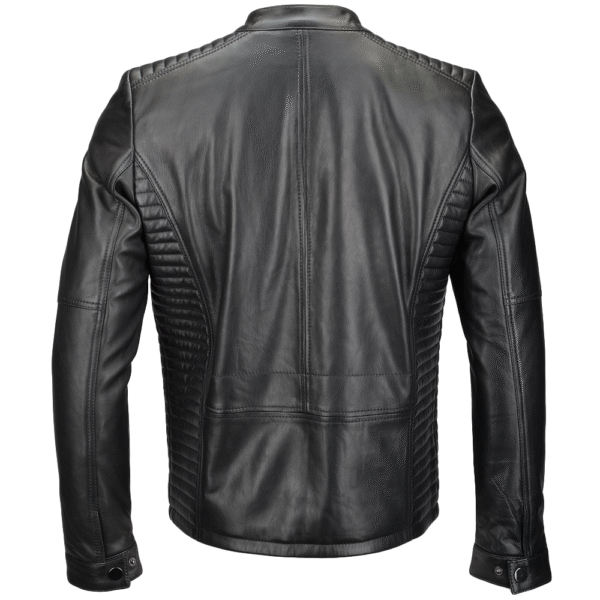 Men Black Motorcycle Full Grain Leather Jacket