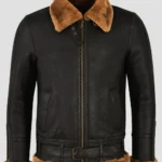 Men Dark Brown B3 Shearling Bomber Jackets