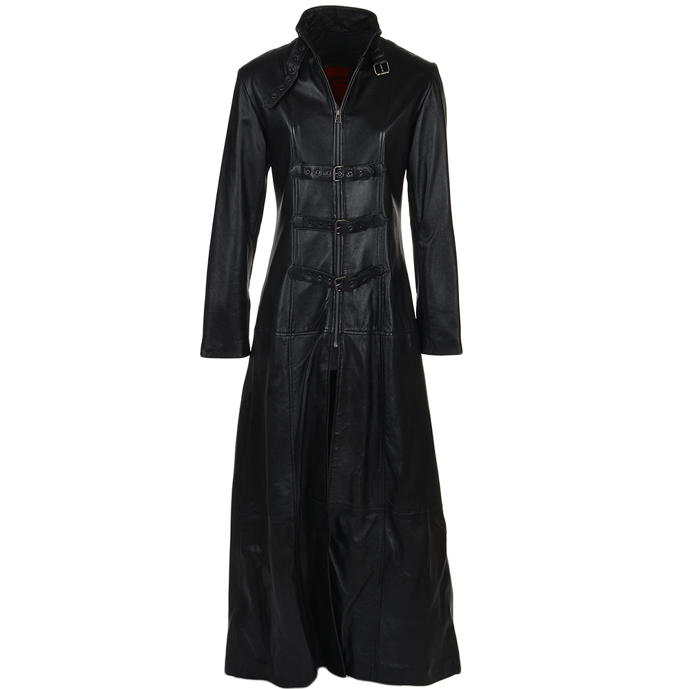 Women Long Length Gothic Dark Black Elegance Coat
