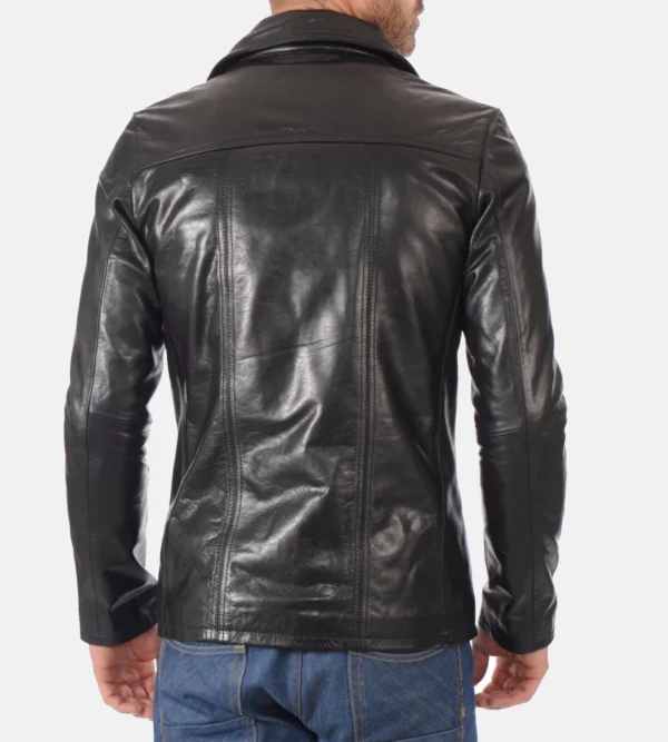 Men Buffalo Kansas Black Leather Jacket