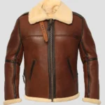 Men Brown Heritage B3 Sheepskin Leather Jacket