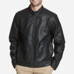 Mens Faux Leather Racer Jacket by Dockers