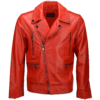 Men Stylish Red Leather Motorcycle Jacket – Phoenix Edition