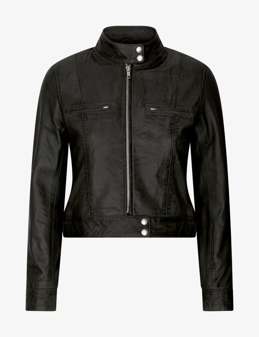 Women Noir Fury Leather Cafe Racer Jacket