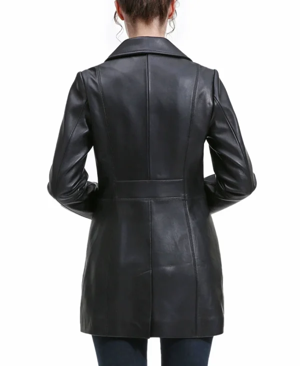 Women Black Rosie Leather Coat