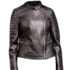 Women Bara Black Motorcycle Leather Jacket
