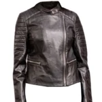Women Bara Black Motorcycle Leather Jacket