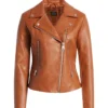 Women Real Brown Motorcycle Leather Jacket
