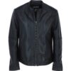 Mens Classic Black Leather Biker Jacket