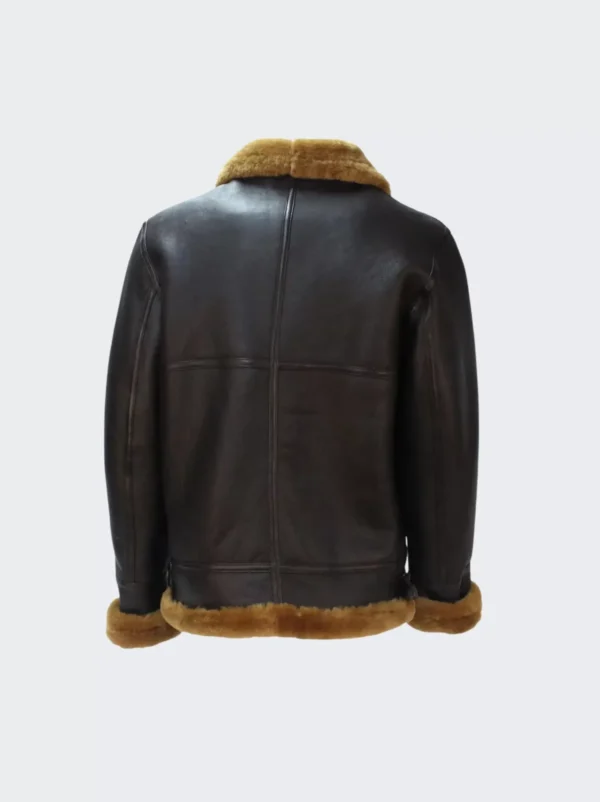Men B3 Shearling Leather Moto Collar Jacket