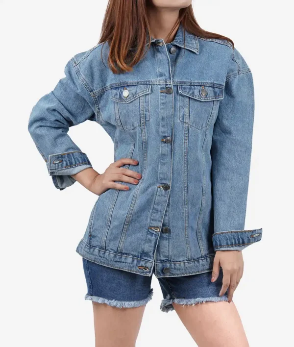 Womens Oversized Light Blue Denim Jacket
