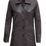 Women Dark Brown Jackson Noir Leather Car Coat