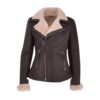 Women Aviator Luxury Shearling Bomber Jacket