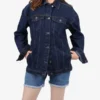 Womens Oversized Dark Blue Denim Jacket