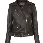Women Alison Brown Motorcycle Jacket