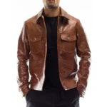 Men’s Italian Brown  Lambskin Leather Jacket