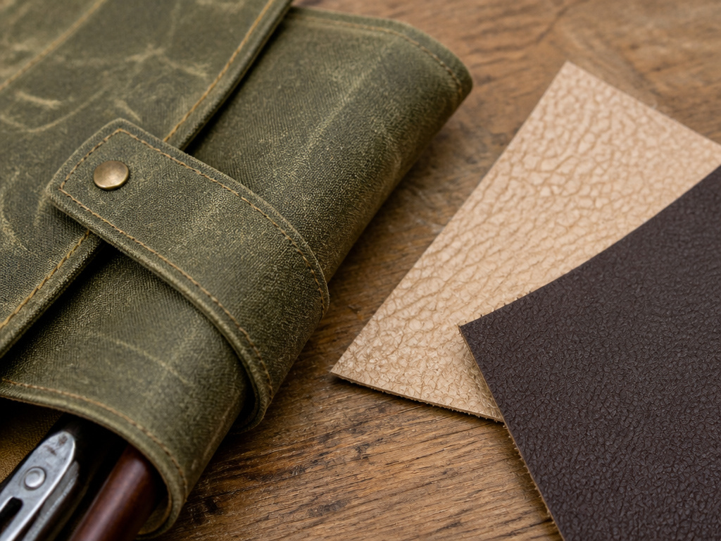 Waxed canvas and plant-based leather alternatives to microfiber leather.