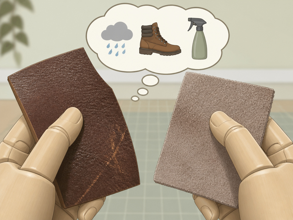 Decision framework for choosing between durable leather and soft suede materials.