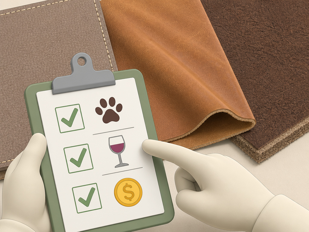 Practical guide checklist for choosing durable, soft, or budget leather furniture.