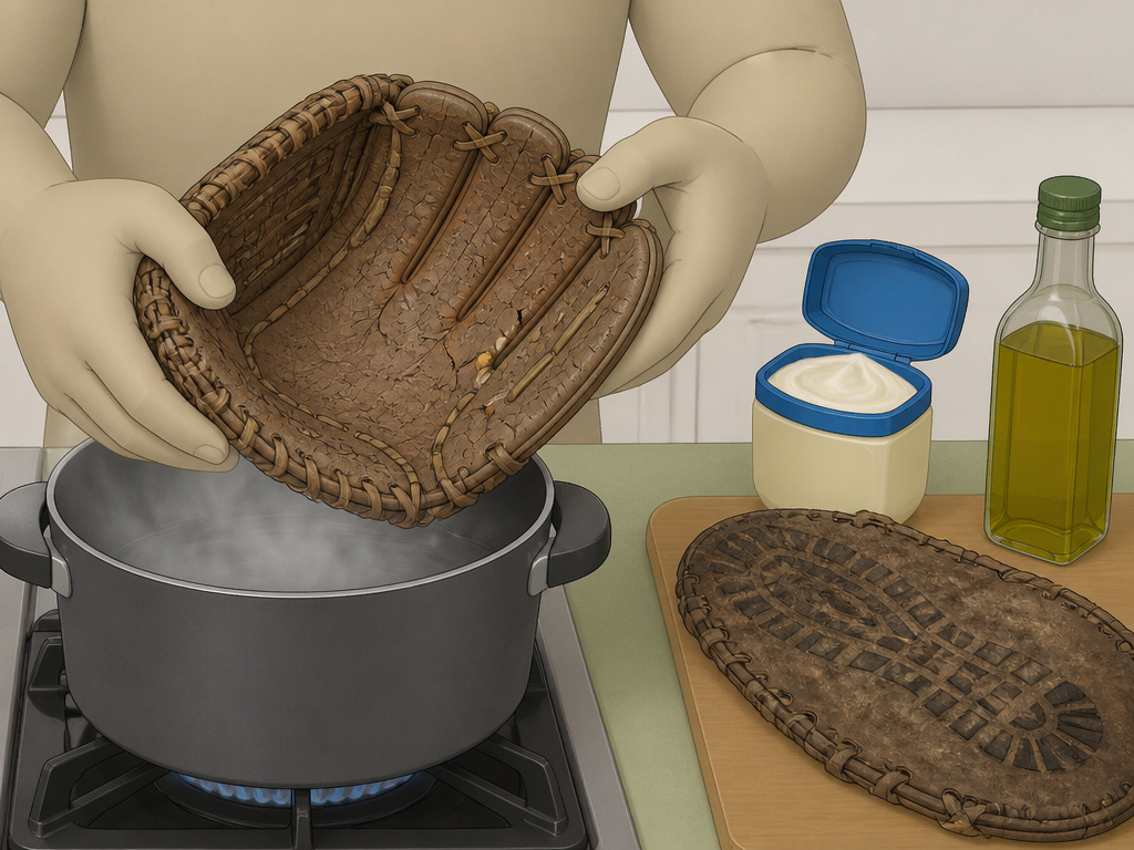 Wrong ways to break in a glove: heat, household oils, and driving over it.