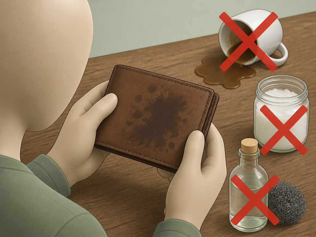 DIY leather darkening mistakes: coffee, coconut oil, and vinegar causing blotchy stains